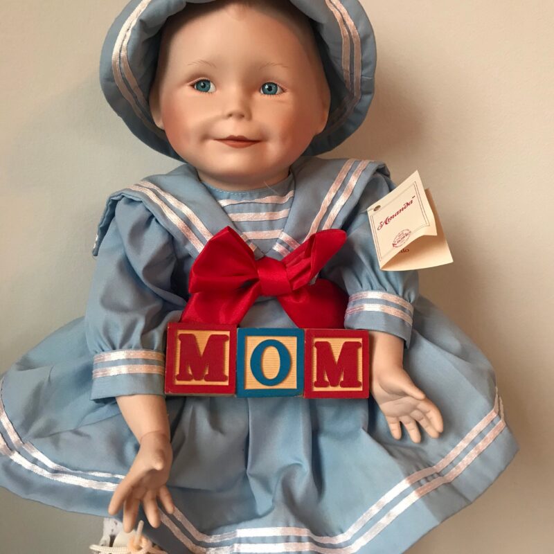 Vintage Porcelain Doll — Ivory Lace Gown — 16″