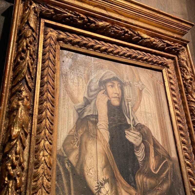 “Incense” by Fernand Khnopff — Antique Oleograph on Wood — Belgian Symbolist Art — Framed