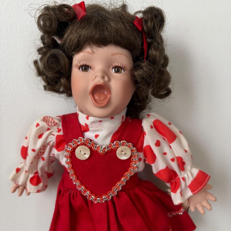 Fritz’s Basket Babies Valentine — Vintage Porcelain Doll — 9.5″
