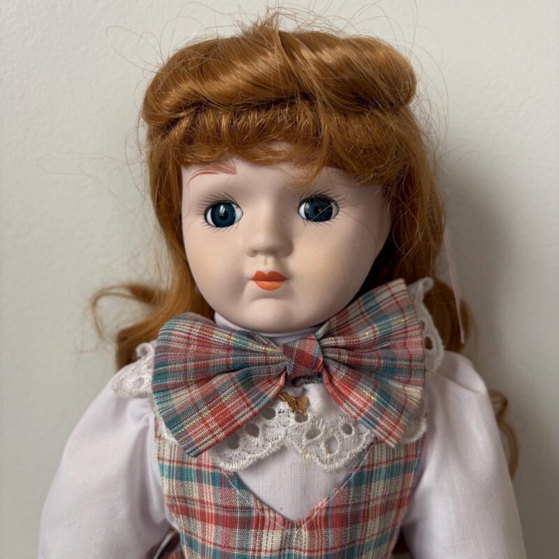Vintage Porcelain Music Box Doll — Plays Music — 15.5″