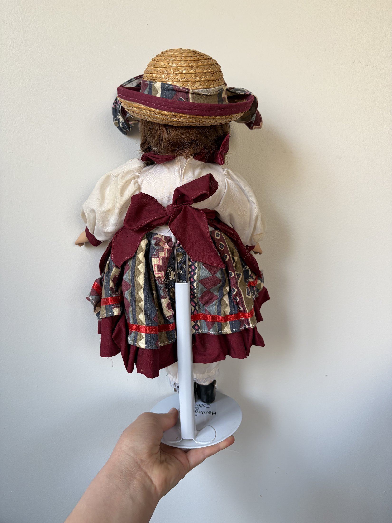 Heritage Mint Porcelain Doll with Braided Hair and Hat - Image 2