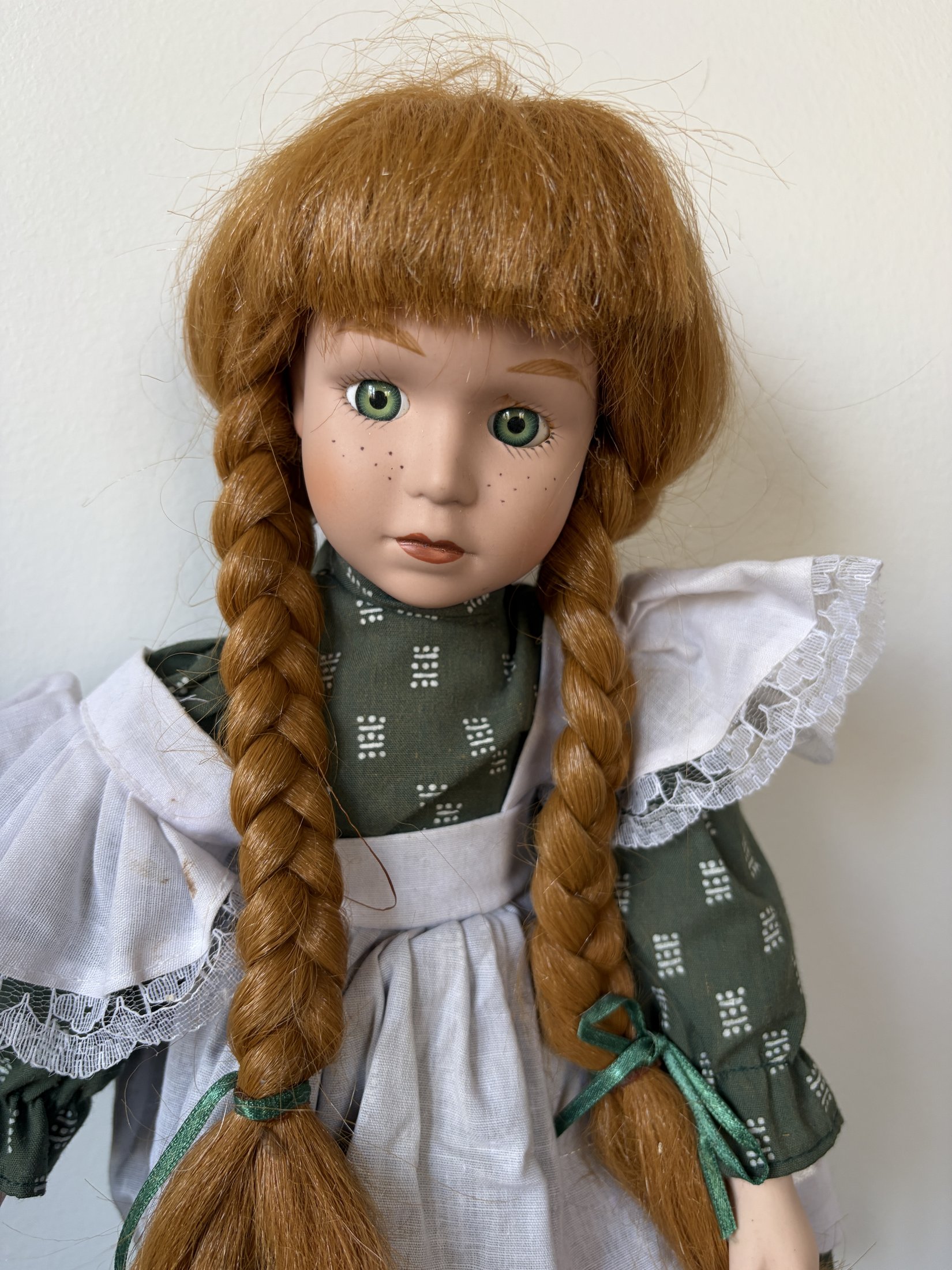 Anne of Green Gables Porcelain Doll with Red Hair and Braids