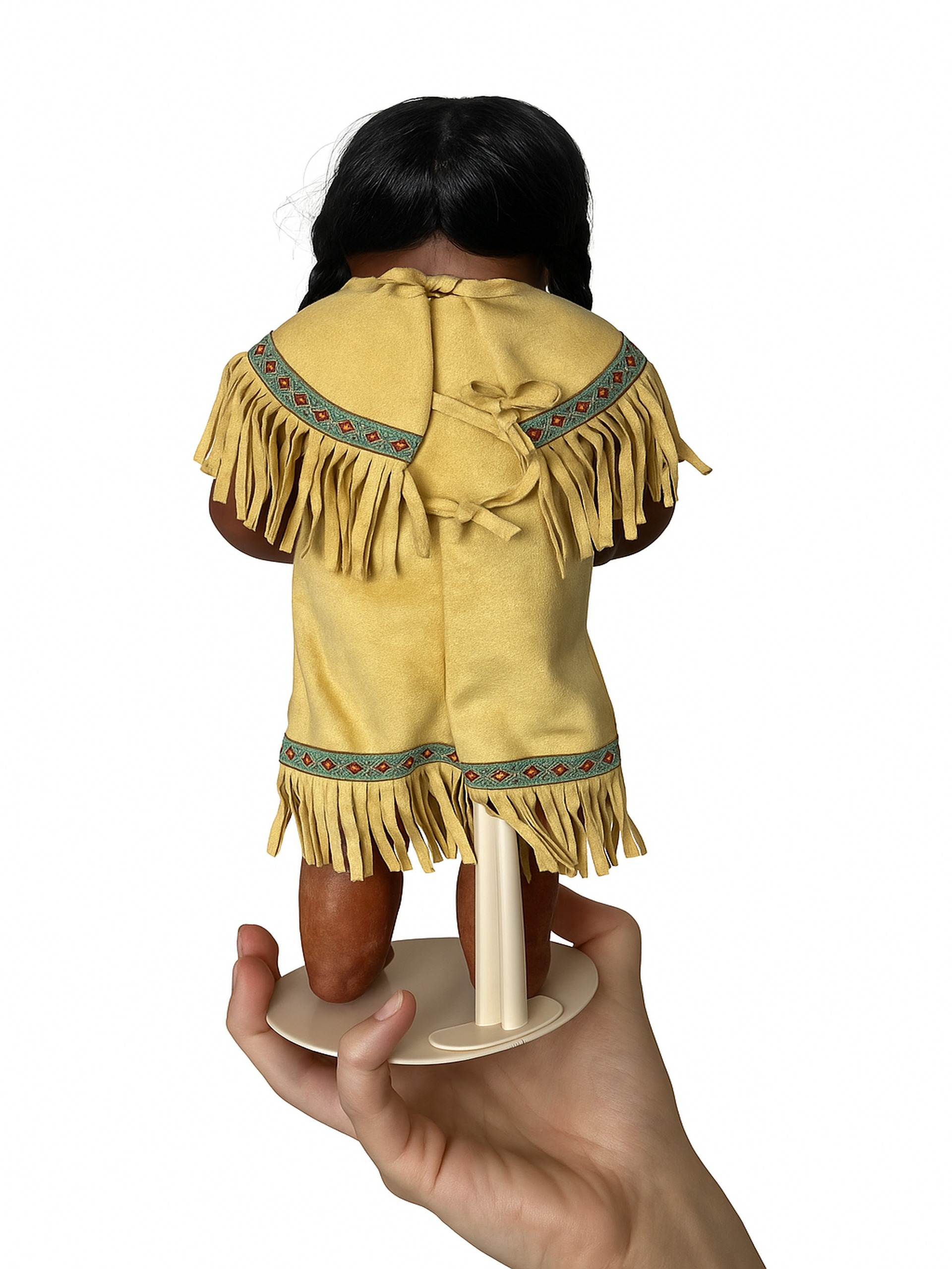 Vintage Porcelain Doll — Rose Pink Dress — 16" - Image 9